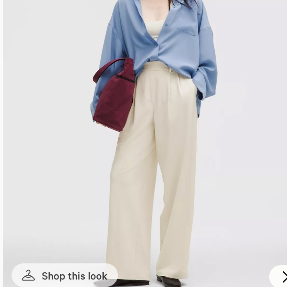 Dressy classic baggy pleated quiet Luxury look pants - Picture 2 of 12